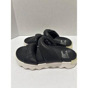 SOREL Womens Viibe Twist SLIDE SANDAL BLACK FLAT WOMEN SHOE SIZE 5 KINETIC